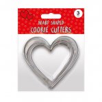 Heart Shaped Cookie Cutters 3pk