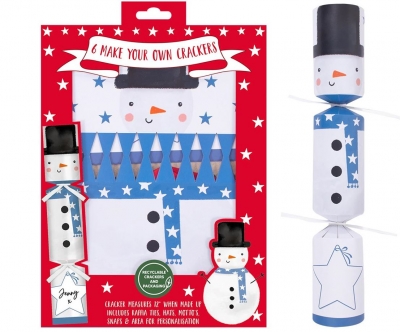 Christmas Make Your Own 12" Snowman Crackers 6 Pack