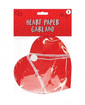 Valentine's Paper Heart Garland 3M