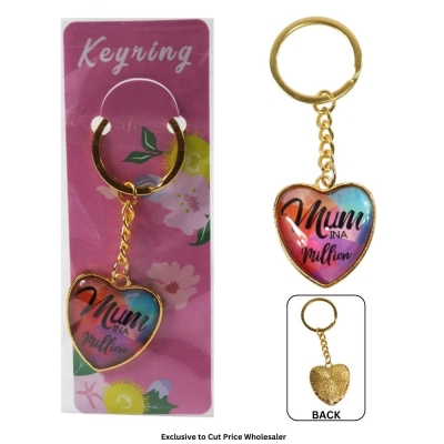 Mum In A Million Heart Keyring