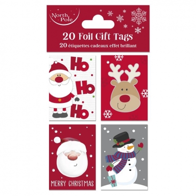 Christmas Cute Foil Gift Tags 20 Pack