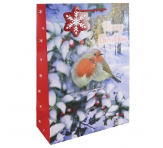 Christmas Robin Extra Large Bag ( 330Mm X 455Mm X 100Mm )