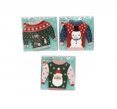 Christmas Jumper Napkins 12 Pack ( Assorted Designs )