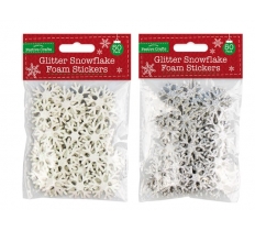 Glitter Snowflake Foam Stickers 50Pack