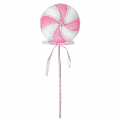 Christmas Lux Lolly Pink And White 63cm