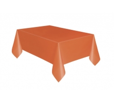 Pumpkin Orange Solid Rectangular Plastic Table Cover54"x108"