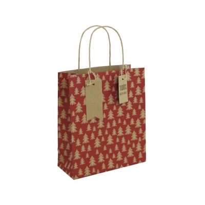 Christmas Kraft Red Christmas Treemedium Bag