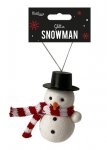 Glittered Snowman Decoration 8cm X 6cm