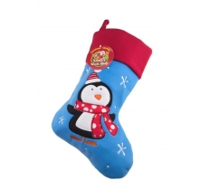 Deluxe Plush Blue Penguin Christmas Stocking 40cm X 25cm