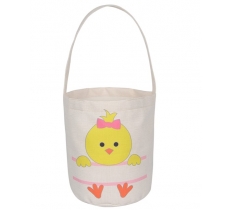 EASTER COTTON BUCKET WITH GREEN BUNNY