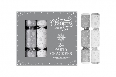 Christmas Crackers 8" x 24 Silver Stars