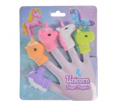 Unicorn 5Pc Finger Puppets - Tie Card