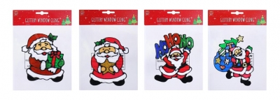 Santa Window Sticker 18cm Glitter