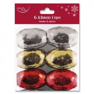 Christmas Ribbon Cops Traditional Mixed 6pk