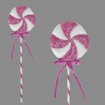 Tinsel Swirl Lolly 15.5X48cm Pink