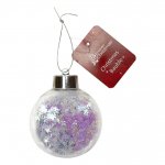 Christmas Bauble Clear Plastic 8cm