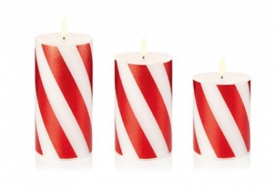 Christmas Set-3 Red Wax Candle W-Spiral