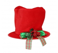 Holly Berries Top Hat Velvet