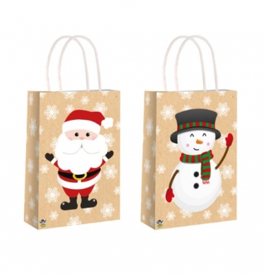 Christmas Kraft Brown Paper Bag with Handles (16 x 22 x 8cm)