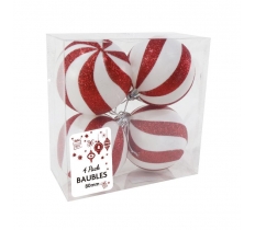 Lollipop Baubles 80Mm 4Pk Glitter