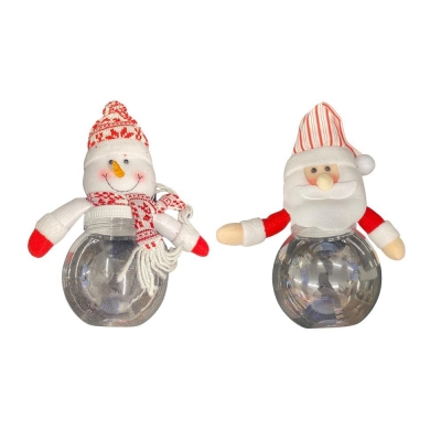 10" Santa / Snowman Christmas Candy Jar