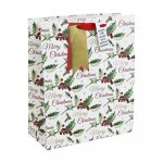 Christmas Holly Script Large Bag(265Mm X 330Mm X 140Mm)