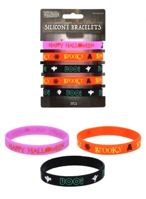 Halloween Silicone Bracelets 5-pack (1.2cm X 20cm) 3 Assorts