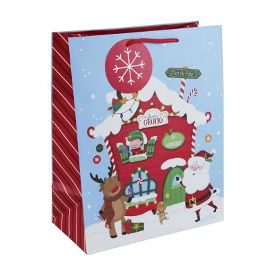 Santa Grotto Large Gift Bag (265Mm X 330Mm X 140Mm)