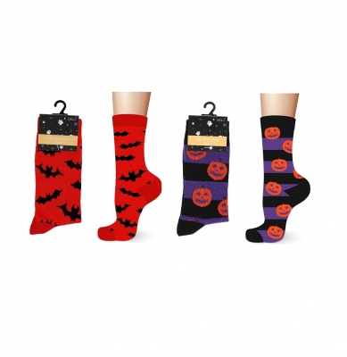 Ladies Cotton Halloween Design Socks