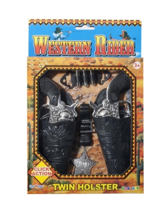 Cowboy Western Twin Holster Play Gun Set