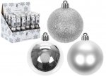 Christmas Bauble Decorations Pack Of 5 Silver 6cm