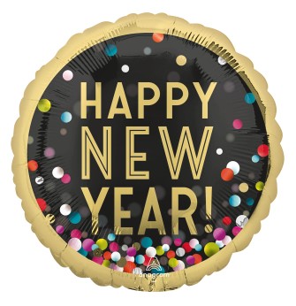 Colour Confetti New Year Jumbo Foil Balloons 28" x 28"