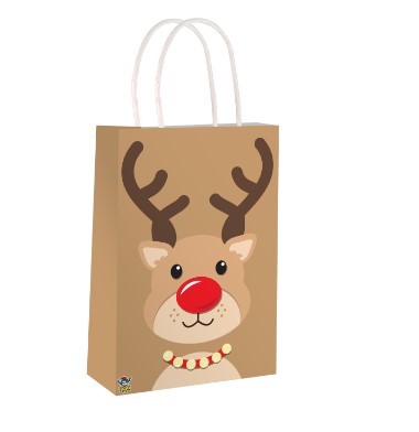 Reindeer Christmas Paper Party Bag With Handles