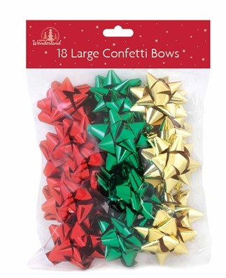 Christmas 18 Large Confetti Traditional Bows