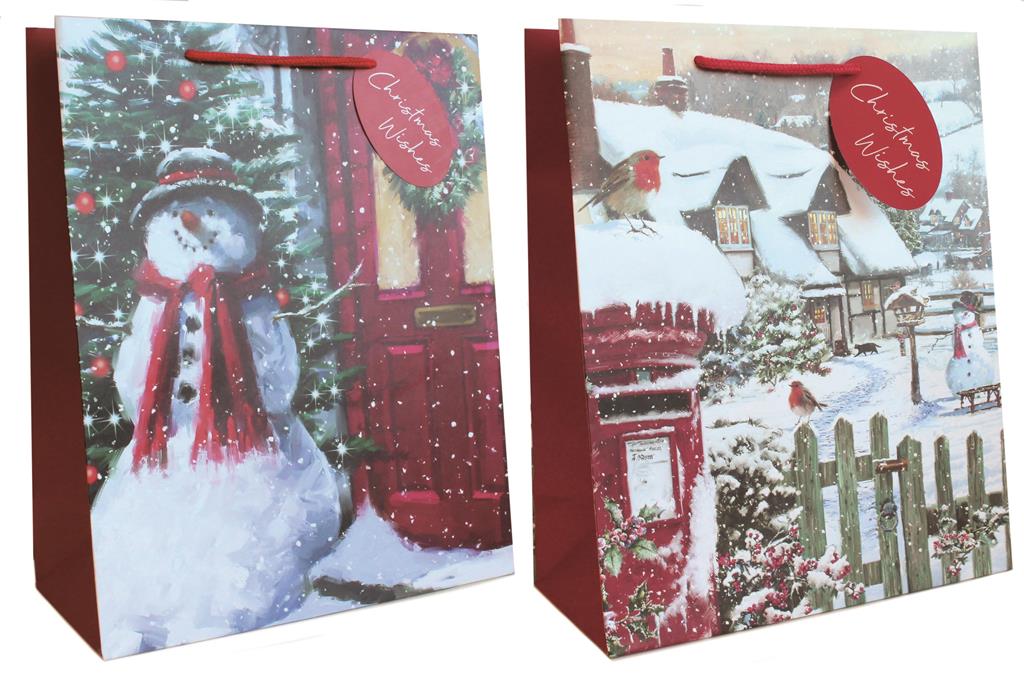 christmas cards and gift bags