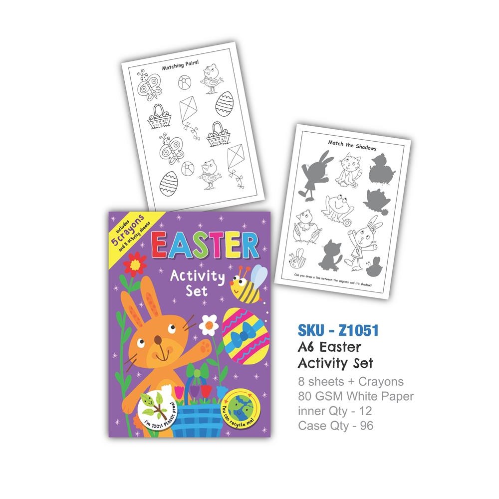 Easter A6 Mini Activity Pack With Crayons - Click Image to Close